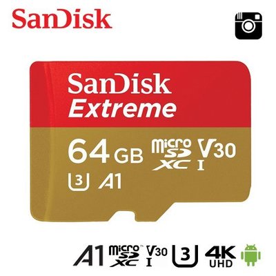 SanDisk 64G Extreme A2 microSDXC UHS-I 記憶卡 (SD-SQXAH-64G)