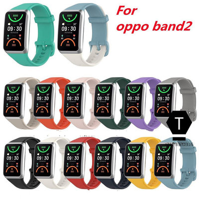 適用於 Oppo Band 2 橡膠錶帶手鍊 Oppo 系列 2 錶帶手錶保護配件的矽膠錶帶【T】