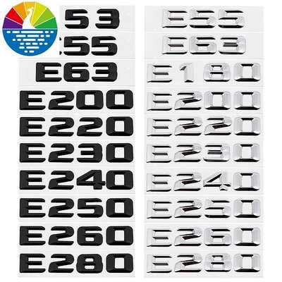 熱銷 賓士Benz E63 E180 E260 E280金屬字母數字車貼排量標字標W212 W213 W253 GLE GLC 可開發票