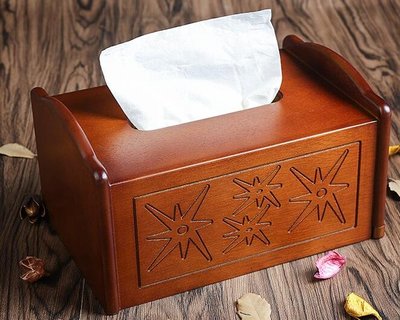 8328c   歐式實木木頭歐風雕刻面紙盒衛生紙盒客廳擺件裝飾品送禮禮品