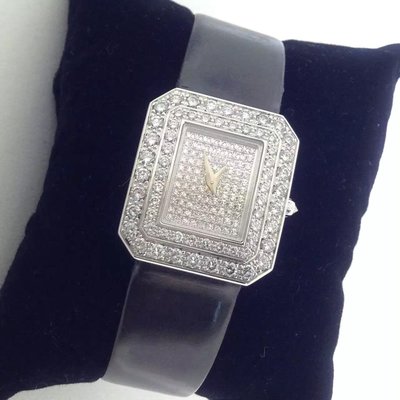 【益成當舖】流當品 白k伯爵Piaget原鑲滿天星鑽石女錶 18K白金 品相如新