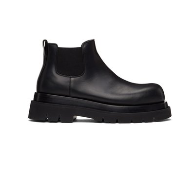 [全新真品代購] BOTTEGA VENETA 厚底 黑色皮革 靴子 / 切爾西靴 (BV)