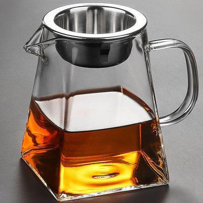 包郵方形公道杯玻璃高硼硅耐熱茶壺日式茶漏一體辦公室煮茶壺泡茶