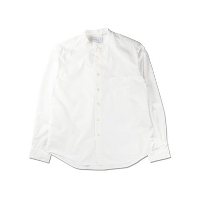 Freaky House-日本MANUAL ALPHABET Loosefit Shirt高密度棉無領微寬鬆襯衫白