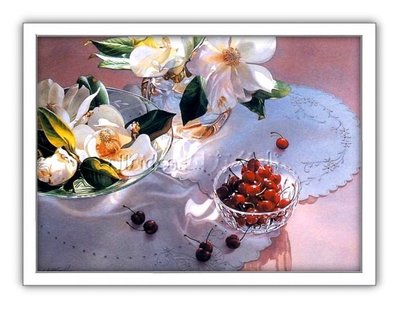 四方名畫: 浪漫古典花卉004 Kay krell 含實木框/厚無框畫 名家複製畫  可訂製尺寸