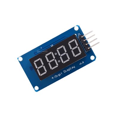 TM1637 4位元數碼管顯示模組 LED亮度可調 帶時鐘點 積木 W1035
