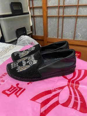 「 二手鞋 」 TAS 女版皮革休閒鞋 26cm（黑）鐵2-1