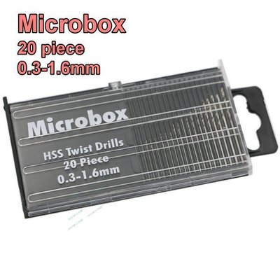 Microbox 20支迷你鑽頭套裝組合 迷你電鑽 充電鑽 微型電鑽 雕刻機 電磨機