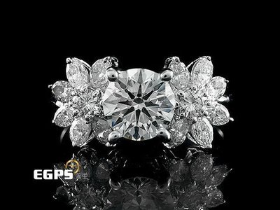 【永久流當品】《EGPS》鑽石戒指 白K金材質 天然鑽石 真鑽 主石重1.00CT 鑽戒 女戒 ZS4712