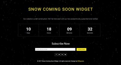 SNOW COMING SOON WIDGET 響應式網頁模板、HTML5+CSS3、網頁特效  #11045