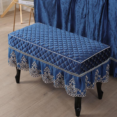 布藝長方形化妝凳罩鋼琴凳套換鞋凳套床尾凳罩加厚鋼琴凳罩