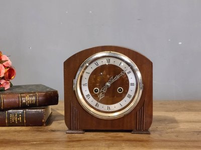 【卡卡頌 歐洲古董】英國製  ART DECO 機械鐘 桌鐘 時鐘 古董鐘 cl0037 ✬