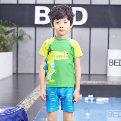 新款鱷魚兒童泳裝韓版泳衣兒童游泳衣泳褲男童寶寶泳裝