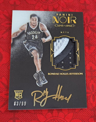 Rondae Hollis Jefferson 約旦 左手KOBE 超像 RC 新人卡 NOIR PATCH 簽名卡