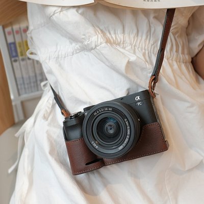 茜茜精品 相機包適用于索尼a7c相機包sony微單保護套a7r真皮套6000底座a7m3 4配件