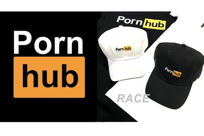 【RACE】 PORNHUB APPAREL 老帽 鴨舌 復古 棒球帽 刺繡 基本款 LOGO 正品公司貨 黑 白