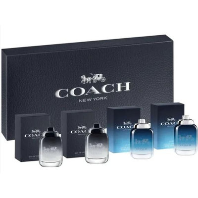 《小平頭香水店》COACH 男性小香淡香水禮盒4.5ml 4入(時尚經典*2+時尚藍調*2)
