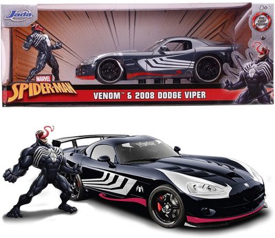 Marvel 1:24 合金車+猛毒公仔 合金車 猛毒公仔 Venom 2008 Dodge Viper 正版公司貨