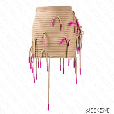 【WEEKEND】 NATASHA ZINKO 特殊造型 繩帶 窄裙 迷你裙 裸色 19秋冬 折扣
