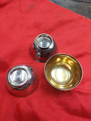 大草原典藏，日本純銀杯三枚，一枚一賣，，未使用