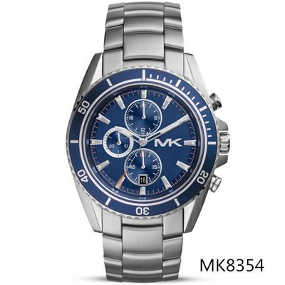 Michael Kors男大錶盤手錶圓盤鋼帶日曆期男士男生手錶黑色MK8340