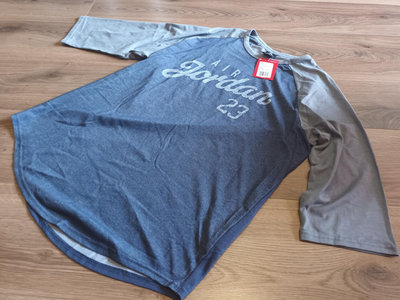 灰藍配色七分袖上衣T恤 Jordan 23 3XL 胸53長73cm 全新正品公司貨