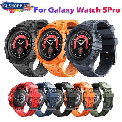 SAMSUNG 適用於三星 Galaxy Watch 5 Pro 45 毫米手錶更換錶帶手錶 5 專業錶帶 + 錶殼運動