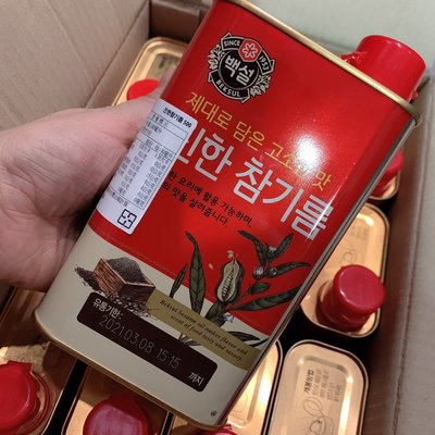 韓國CJ白雪牌頂級香純芝麻油~韓國麻油500ML~濃純香的韓國芝麻油韓式芝麻油