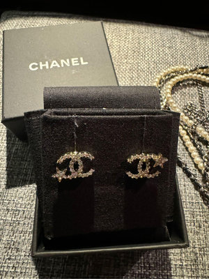 Chanel 雙C logo 全新 水鑽 經典 耳環 星星