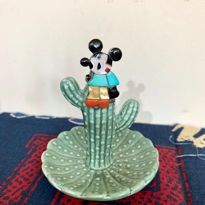 老品 Navajo Zuni 米奇 戒指 Mickey Disney 迪士尼 綠松石 珊瑚 彩色寶石 印地安 貝殼 非 Beams 復刻 銀戒 銀飾