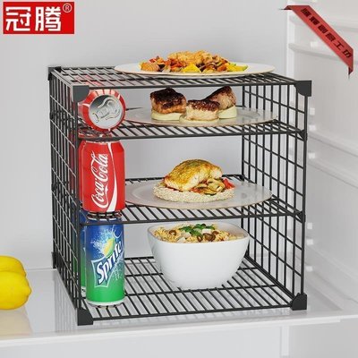 特賣-冰箱隔層板收納神器冰柜內部冷藏冷凍網格盤子剩菜多層置物架通用