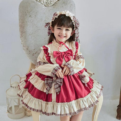 童裝洋裝 兒童洋裝 連身裙 蘿莉塔洋裝 l 秋冬新款 公主洋裝 西班牙宮廷洋裝 耶誕節洋裝