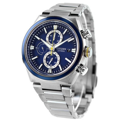 預購 CITIZEN CA0837-65L 星辰錶 手錶 42mm ATTESA 光動能 藍色面盤 銀色鈦金屬錶帶 男錶女錶