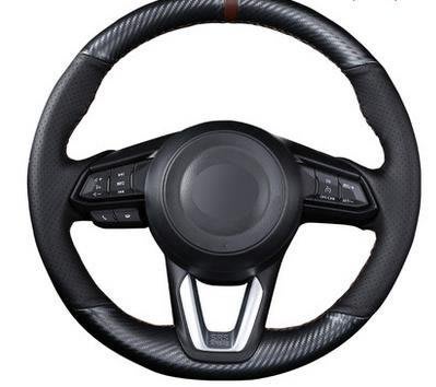 現貨熱銷-【易車汽配】專用於第二代Mazda馬自達cx-5方向盤套 CX5防滑手縫把套四季通用改裝飾