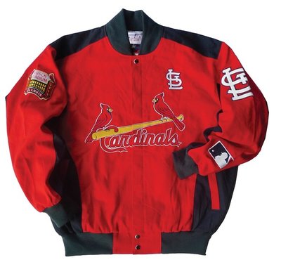 Cover Taiwan 官方直營 MLB 大聯盟 紅雀隊 刺繡 棒球外套 嘻哈 情侶裝 寬鬆 紅色 大尺碼 (預購)