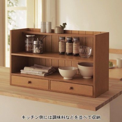 艾苗小屋-日本進口北歐風格木製調味料/醬料/餐具收納櫃 (原木色)
