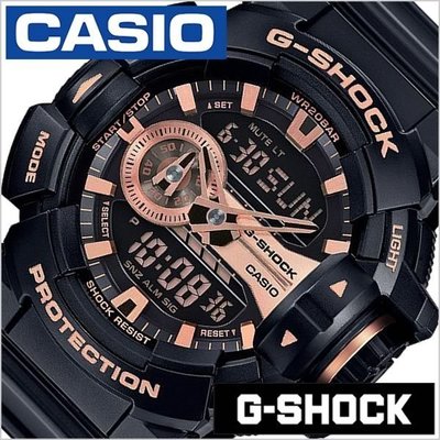 CASIO 手錶公司貨 G-SHOCK超人氣大錶徑GA-400GB-1A4 黑玫瑰金 多層次錶盤~GA-400