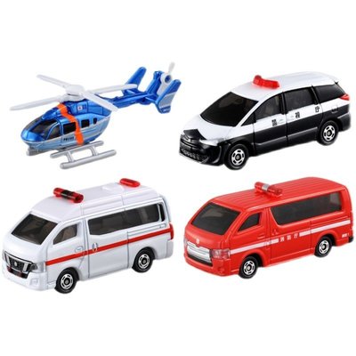 TOMY多美卡合金車模型玩具TOMICA消防救護警察緊急救援車輛套組合