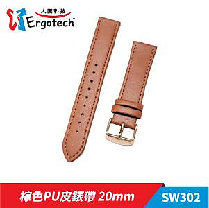 [ 平廣 配件 錶帶 人因 SW302 黑色 棕色 PU 皮錶帶 20mm 手錶 各品牌20mm錶寬均適用
