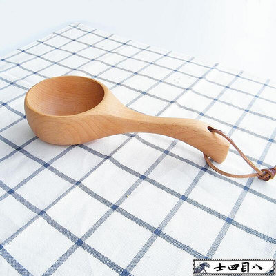 【木製】日式舀米勺整塊實木水瓢 木質大湯勺粥勺木制米升雜糧勺米~訂金
