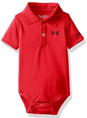 預購 美國熱賣運動品牌 Under Armour Baby 寶寶 新生兒 紅色短袖連身包屁衣