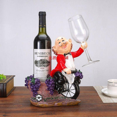 精品歐式紅酒架創意樹脂人物葡萄酒架個性彩繪酒瓶架