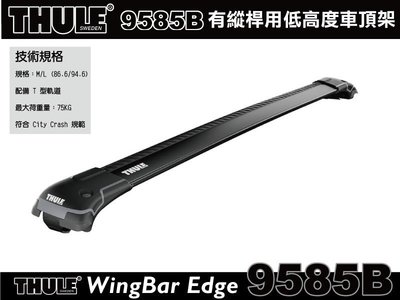 ∥MyRack∥THULE WingBar Edge 9585B黑色有縱桿型車頂架