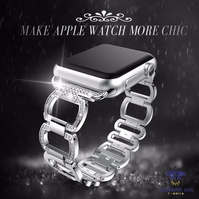 現貨熱銷-蘋果Apple Watch 6金屬錶帶 SE萊茵磚石錶帶iwatch 44MM 40MM 時尚流行錶帶 男女款