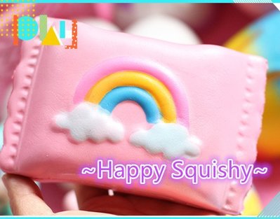 ~Happy Squishy~新款 閃亮亮 彩虹糖果粒 Squishy 減壓玩具/軟軟/紓壓捏捏樂