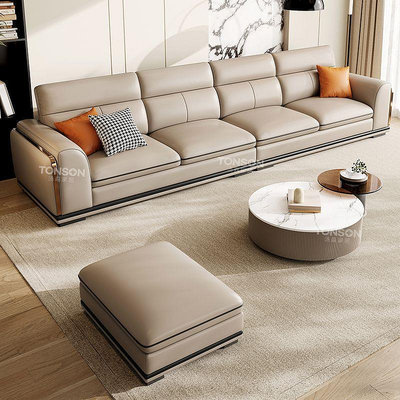 沙發真皮客廳2023新款進口牛皮簡約中厚輕奢高檔整裝家具組合沙發