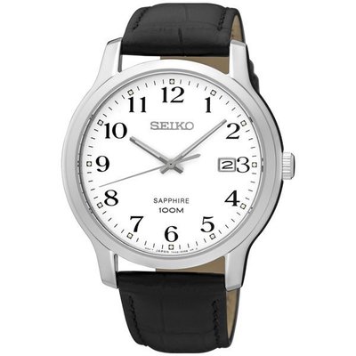 SEIKO 精工 簡約時尚大三針錶-銀x黑/7N42-0GE0C(SGEH69P1)