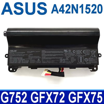 ASUS A42N1520 8芯 原廠電池 ROG GFX72VY GFX75 GFX75V GFX75VY