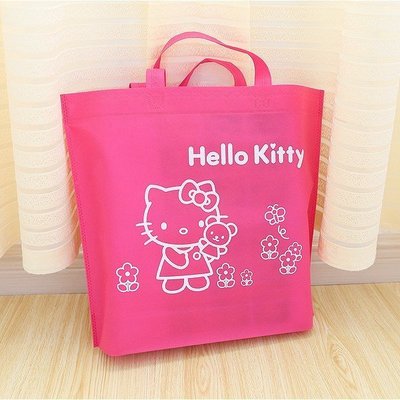 【熱賣精選】Hello Kitty回收/購物/可折疊/多用途紡布袋 手提環保袋 便利袋可愛卡通 手提袋 收納袋 24小時