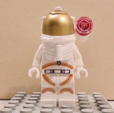 【LEGO樂高】城市系列 白衣女性太空人 含金色頭盔面罩太空帽氧氣筒 Space